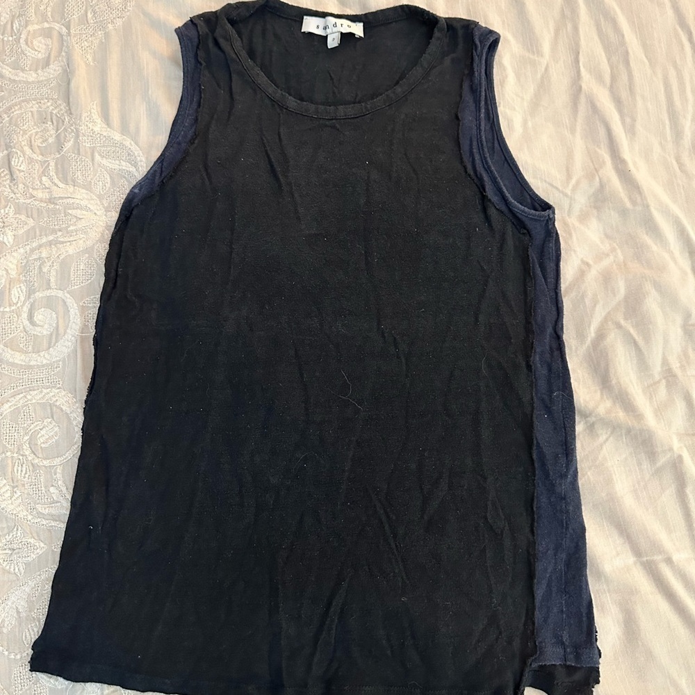 Sandro Linen Tank Distressed Hem (T1)